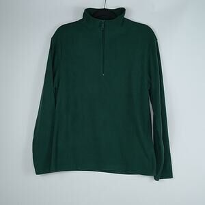 Intimo Men's Green Lightweight Quarter Zip Pullover Small